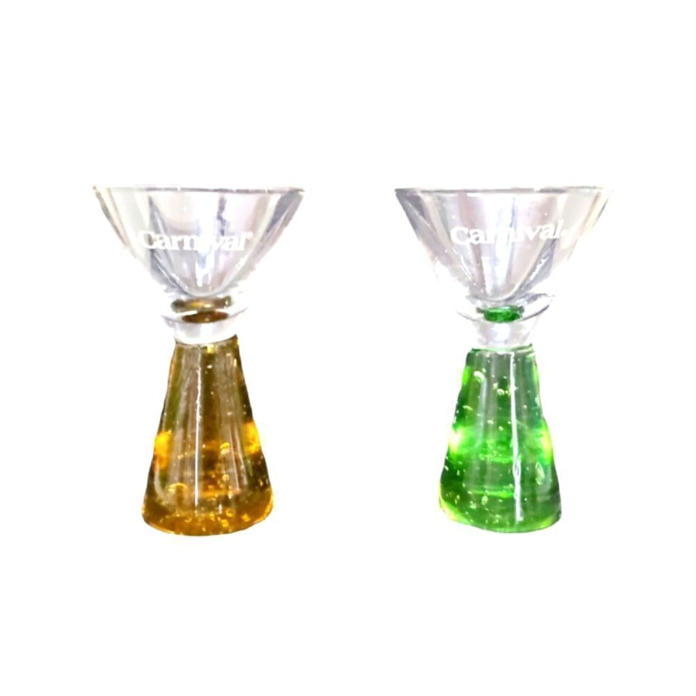 Shot Glasses Pedestal Style Glass Carnival Cruise Line Travel Souvenir